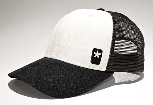 Black trucker hat with star asterisk logo